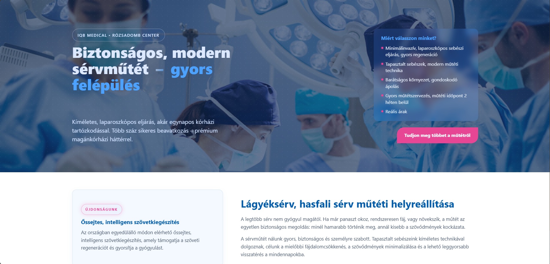 Orvosi szolgáltatás weboldal referencia